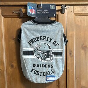 NFL Pet Wear Raiders Gray and Black dog Shirt, medium